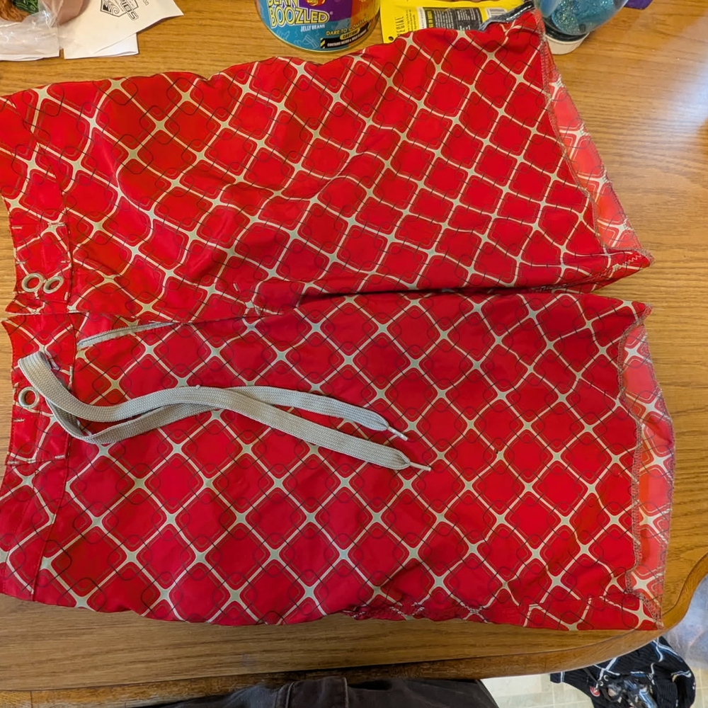 Oakley Red and White Patterned Shorts